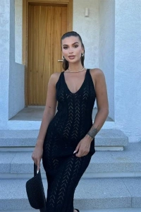 Rosalia Sırt Dekolteli Elbise 2761