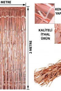 Rose Gold Püsküllü Kapı Perdesi