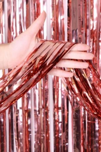 Rose Gold Püsküllü Kapı Perdesi