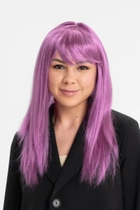 Rose Pembe Düz Kesim Peruk