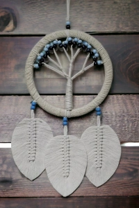 Rüya Kovan Hayat Ağacı Dream Catcher Ekru