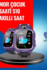S10 Mor Akıllı Çocuk Saati Geçmiş Konum ve Acil Durum Uyarılı