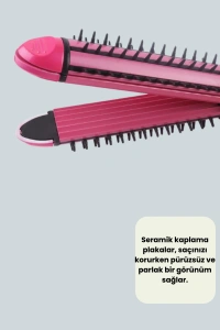 Saç Şekillendirici Maşa ve Düzleştirici 2’si 1 Arada