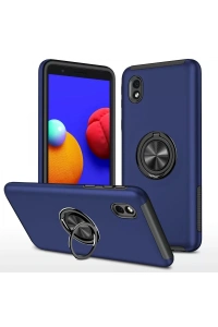 Samsung Galaxy A01 Core Kılıf Elit Yüzüklü Kapak - Lacivert