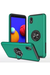 Samsung Galaxy A01 Core Kılıf Elit Yüzüklü Kapak - Yeşil