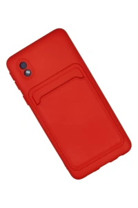 Samsung Galaxy A01 Core Kılıf Kelvin Kartvizitli Silikon - Kırmızı