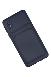 Samsung Galaxy A01 Core Kılıf Kelvin Kartvizitli Silikon - Lacivert