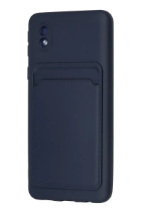 Samsung Galaxy A01 Core Kılıf Kelvin Kartvizitli Silikon - Lacivert