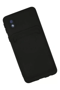 Samsung Galaxy A01 Core Kılıf Kelvin Kartvizitli Silikon - Siyah