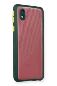 Samsung Galaxy A01 Core Kılıf Miami Şeffaf Silikon - Koyu Yeşil