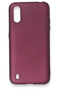 Samsung Galaxy A01 Kılıf First Silikon - Mürdüm