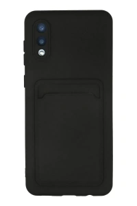 Samsung Galaxy A02 Kılıf Kelvin Kartvizitli Silikon - Siyah