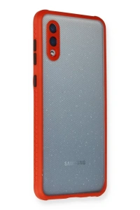 Samsung Galaxy A02 Kılıf Miami Şeffaf Silikon - Kırmızı