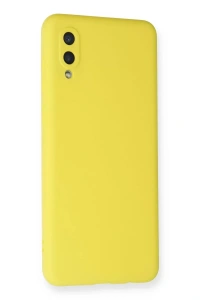 Samsung Galaxy A02 Kılıf Nano içi Kadife Silikon - Sarı