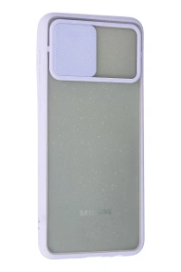 Samsung Galaxy A02 Kılıf Palm Buzlu Kamera Sürgülü Silikon - Lila