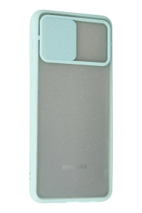 Samsung Galaxy A02 Kılıf Palm Buzlu Kamera Sürgülü Silikon - Turkuaz