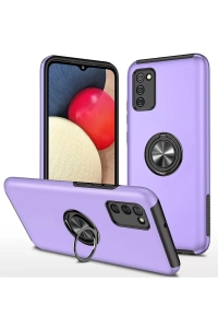 Samsung Galaxy A02S Kılıf Elit Yüzüklü Kapak - Mor