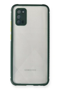 Samsung Galaxy A02S Kılıf Miami Şeffaf Silikon - Koyu Yeşil