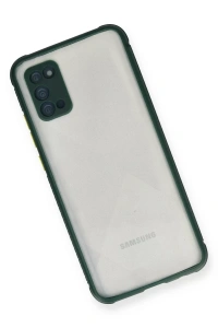 Samsung Galaxy A02S Kılıf Miami Şeffaf Silikon - Koyu Yeşil