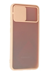 Samsung Galaxy A02S Kılıf Palm Buzlu Kamera Sürgülü Silikon - Pembe
