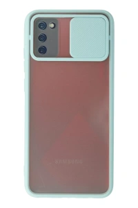 Samsung Galaxy A02S Kılıf Palm Buzlu Kamera Sürgülü Silikon - Turkuaz