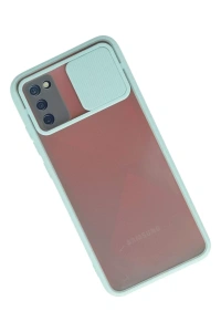 Samsung Galaxy A02S Kılıf Palm Buzlu Kamera Sürgülü Silikon - Turkuaz