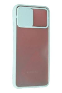 Samsung Galaxy A02S Kılıf Palm Buzlu Kamera Sürgülü Silikon - Turkuaz