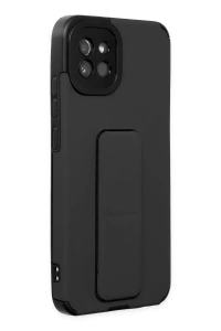 Samsung Galaxy A03 Kılıf Mega Standlı Silikon - Siyah