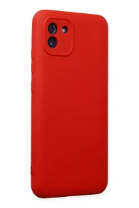 Samsung Galaxy A03 Kılıf Nano içi Kadife Silikon - Kırmızı