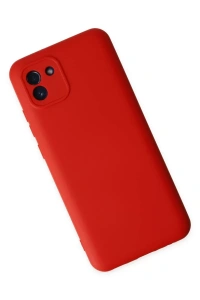 Samsung Galaxy A03 Kılıf Nano içi Kadife Silikon - Kırmızı