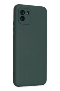 Samsung Galaxy A03 Kılıf Nano içi Kadife Silikon - Koyu Yeşil