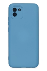 Samsung Galaxy A03 Kılıf Nano içi Kadife Silikon - Mavi