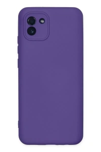 Samsung Galaxy A03 Kılıf Nano içi Kadife Silikon - Mor