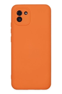Samsung Galaxy A03 Kılıf Nano içi Kadife Silikon - Turuncu