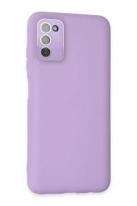 Samsung Galaxy A03S Kılıf Lansman Glass Kapak - Lila