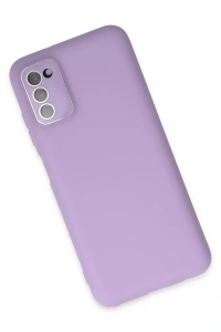 Samsung Galaxy A03S Kılıf Lansman Glass Kapak - Lila