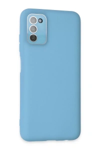 Samsung Galaxy A03S Kılıf Lansman Glass Kapak - Mavi
