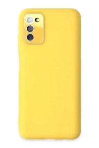 Samsung Galaxy A03S Kılıf Lansman Glass Kapak - Sarı
