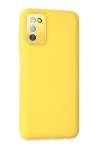 Samsung Galaxy A03S Kılıf Lansman Glass Kapak - Sarı