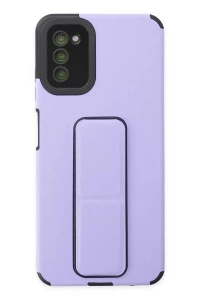 Samsung Galaxy A03S Kılıf Mega Standlı Silikon - Lila