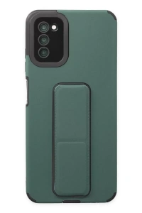 Samsung Galaxy A03S Kılıf Mega Standlı Silikon - Yeşil