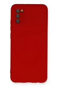 Samsung Galaxy A03S Kılıf Nano içi Kadife Silikon - Kırmızı