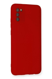 Samsung Galaxy A03S Kılıf Nano içi Kadife Silikon - Kırmızı
