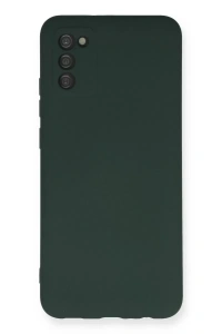 Samsung Galaxy A03S Kılıf Nano içi Kadife Silikon - Koyu Yeşil