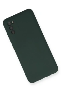 Samsung Galaxy A03S Kılıf Nano içi Kadife Silikon - Koyu Yeşil