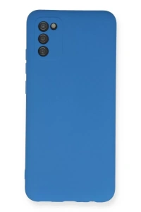 Samsung Galaxy A03S Kılıf Nano içi Kadife Silikon - Mavi