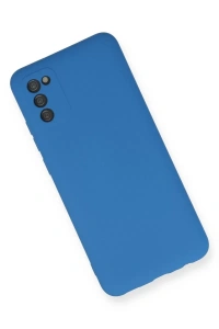 Samsung Galaxy A03S Kılıf Nano içi Kadife Silikon - Mavi