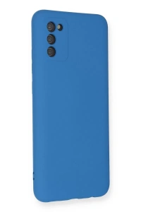 Samsung Galaxy A03S Kılıf Nano içi Kadife Silikon - Mavi
