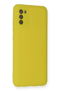 Samsung Galaxy A03S Kılıf Nano içi Kadife Silikon - Sarı
