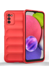 Samsung Galaxy A03S Kılıf Optimum Silikon - Kırmızı
